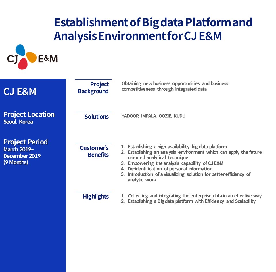 Big data Platform and Analysis Environment for CJ E&M